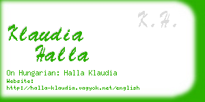 klaudia halla business card